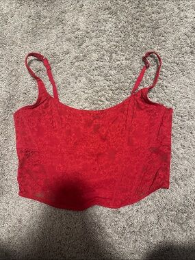 Hollister Red Lace Crop Cami